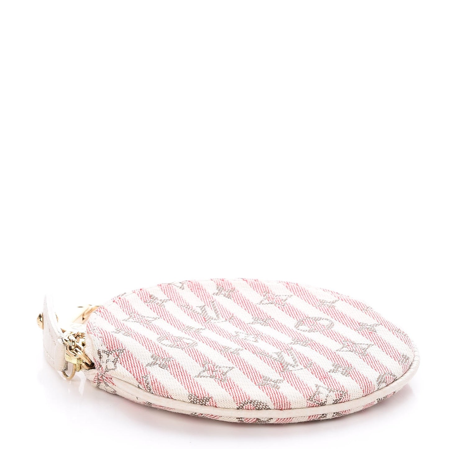Mini Lin Croisette Round Coin Purse Rouge
