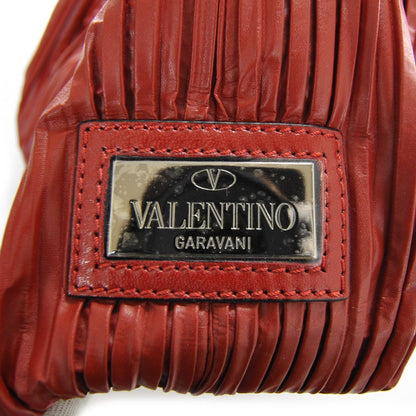 Valentino Garavani Leather Pleated Rosette Tote Red 9 of 9