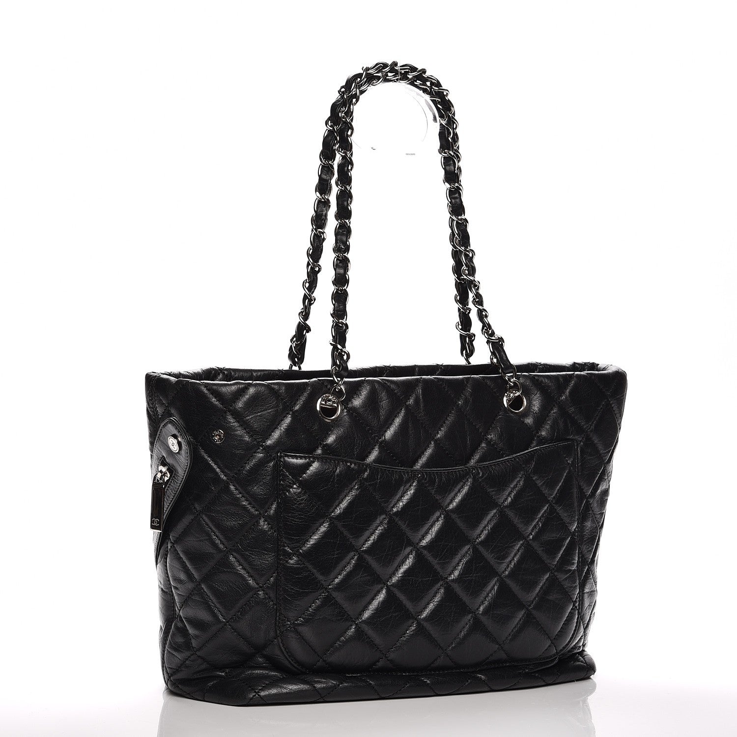 Chanel Aged Calfskin Quilted Large Cotton Club Tote Black 3 of 10