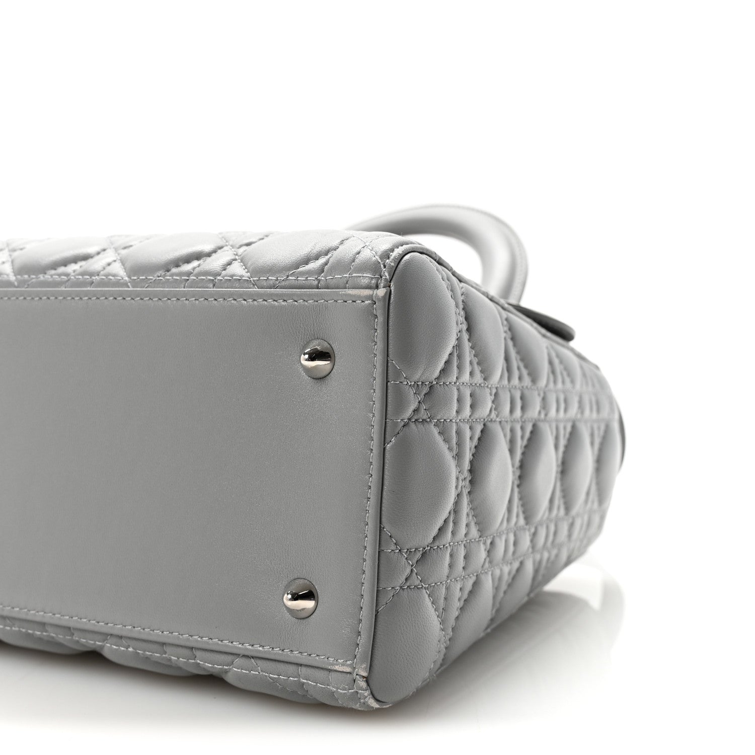 Christian Dior Lambskin Cannage Medium Lady Dior Grey 10 of 10