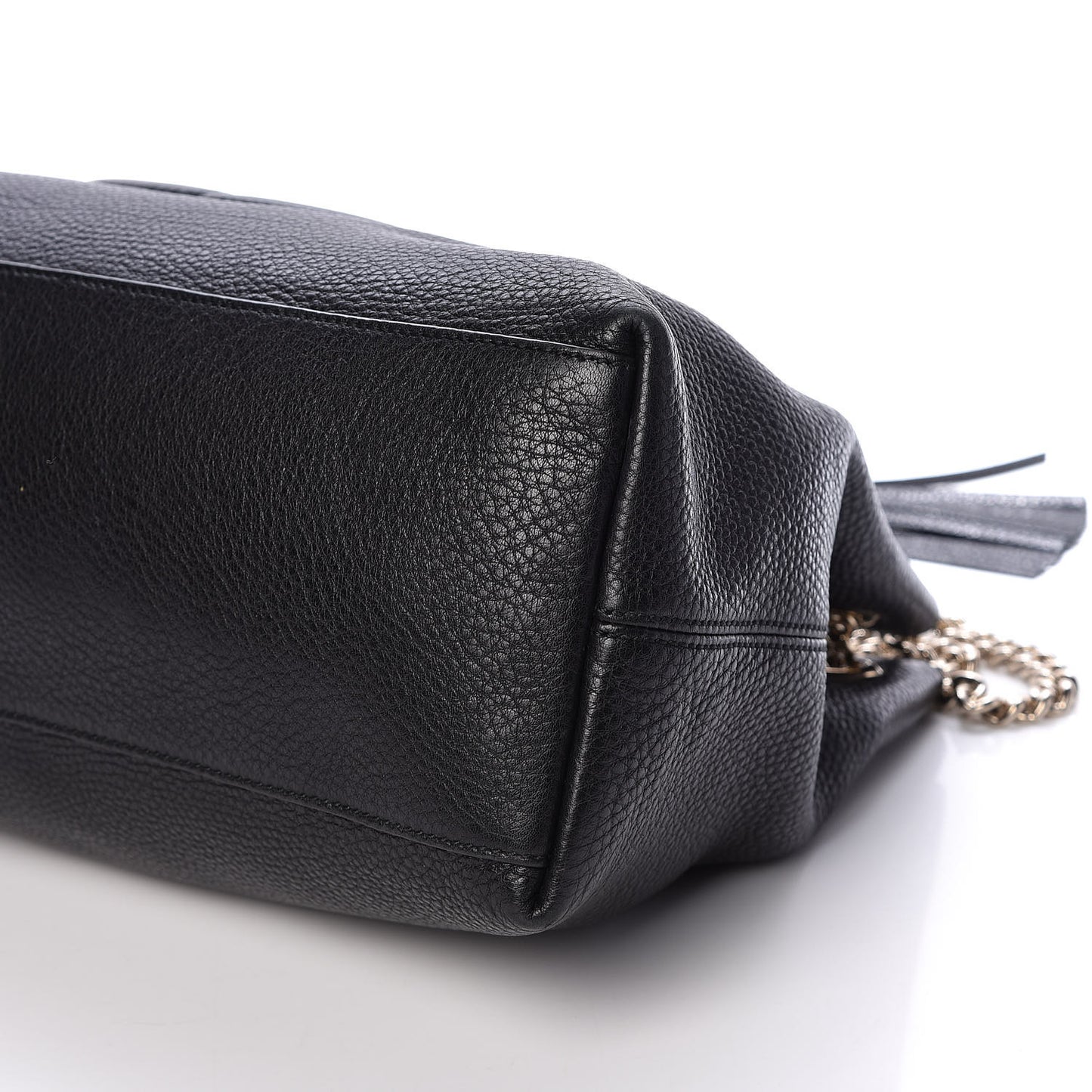 Pebbled Calfskin Medium Soho Chain Shoulder Bag Black