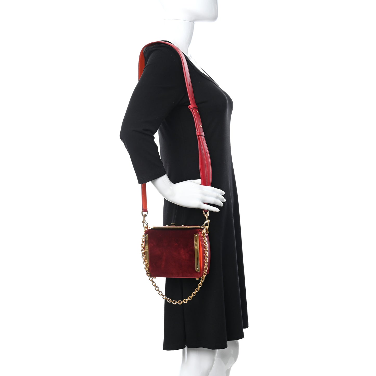Velvet Box Shoulder Bag Red