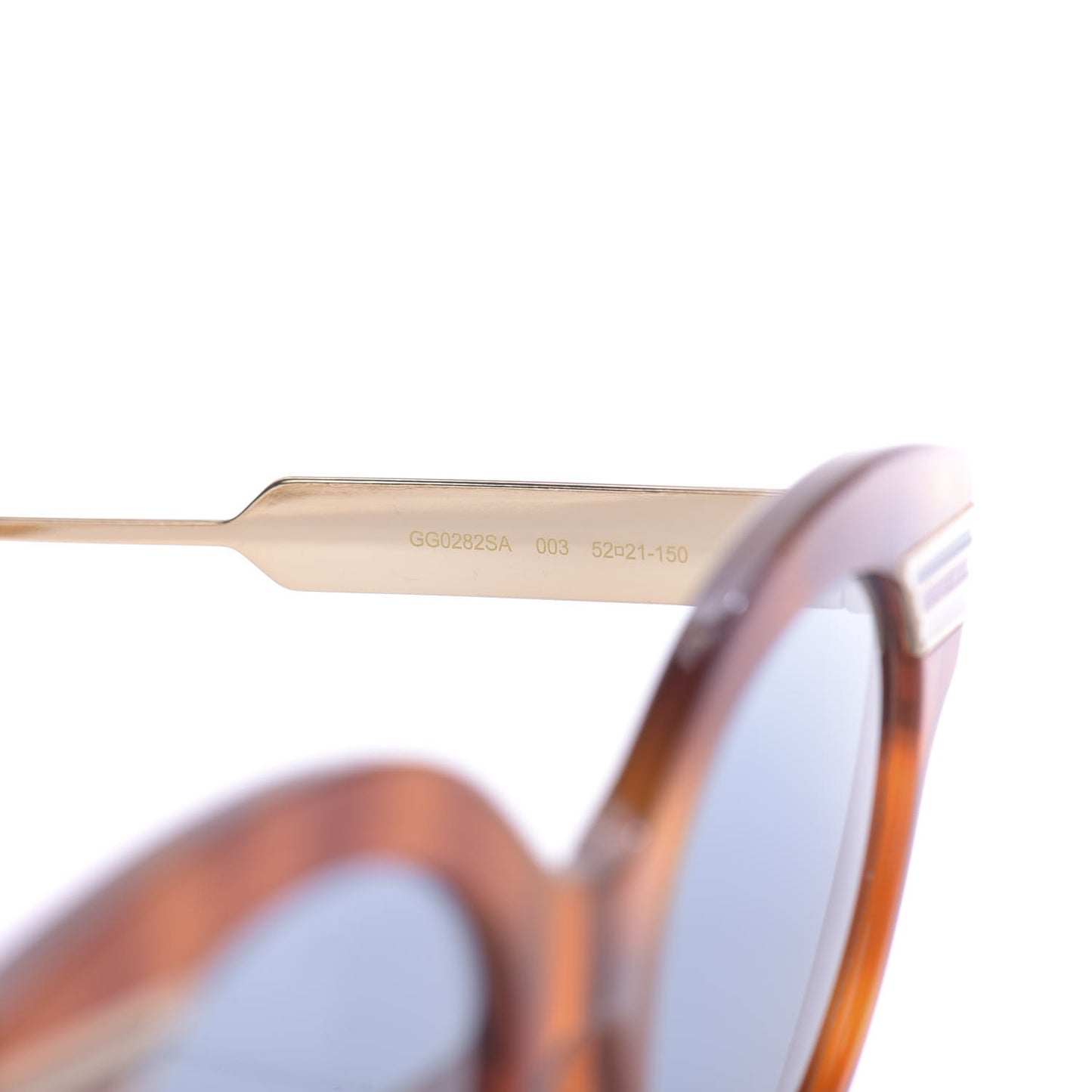 Acetate Round Frame Web Sunglasses GG0282SA Tortoise