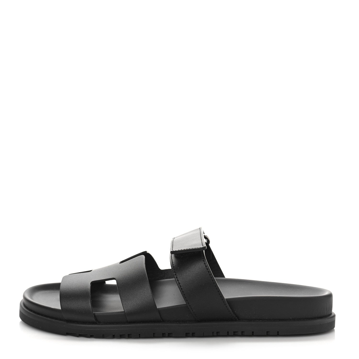 Hermes Calfskin Womens Chypre Sandals 41 Black 1 of 10
