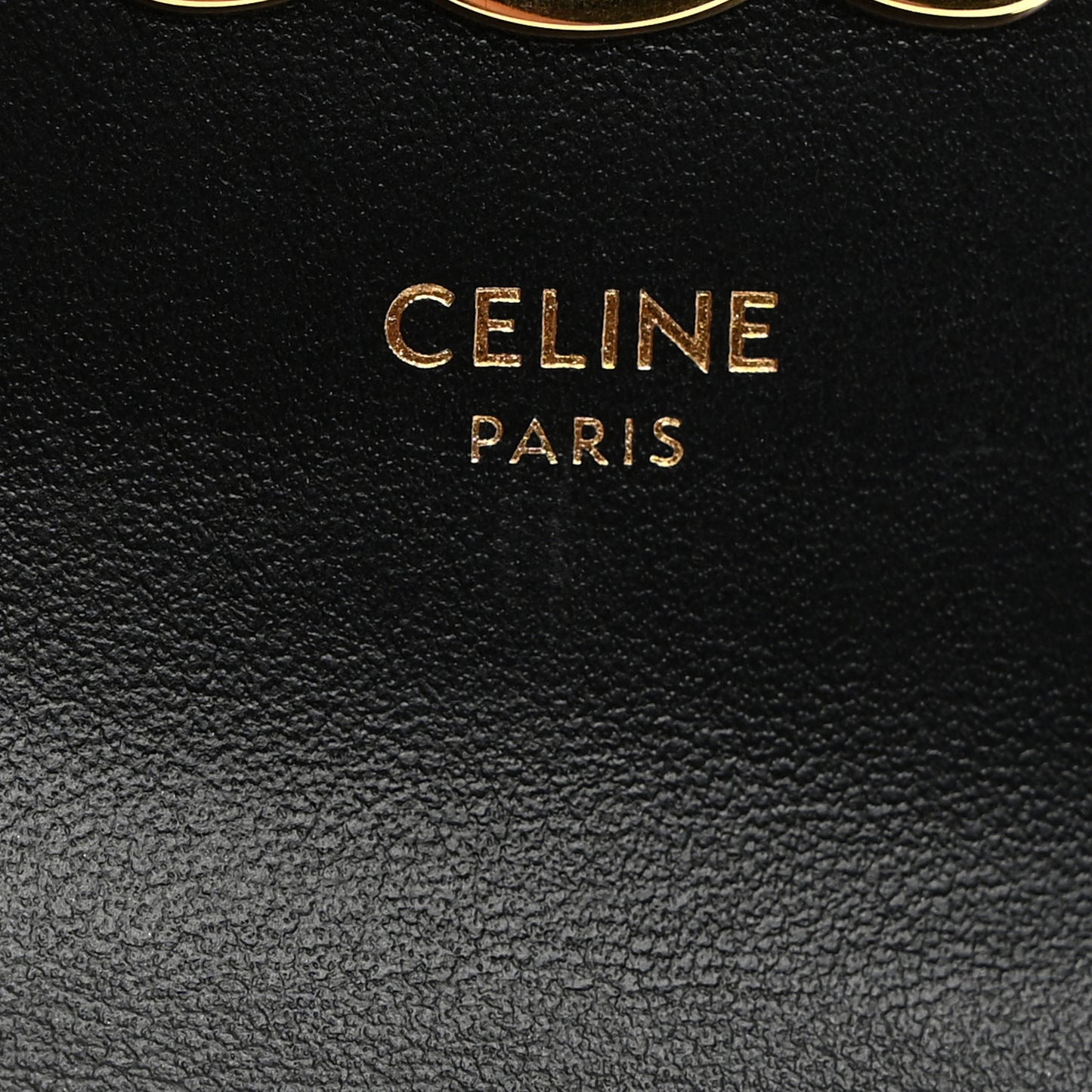 Shiny Calfskin Triomphe Flap Card Holder Black
