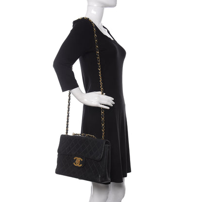 Chanel Lambskin Quilted XL Jumbo Single Flap Black 2 of 19