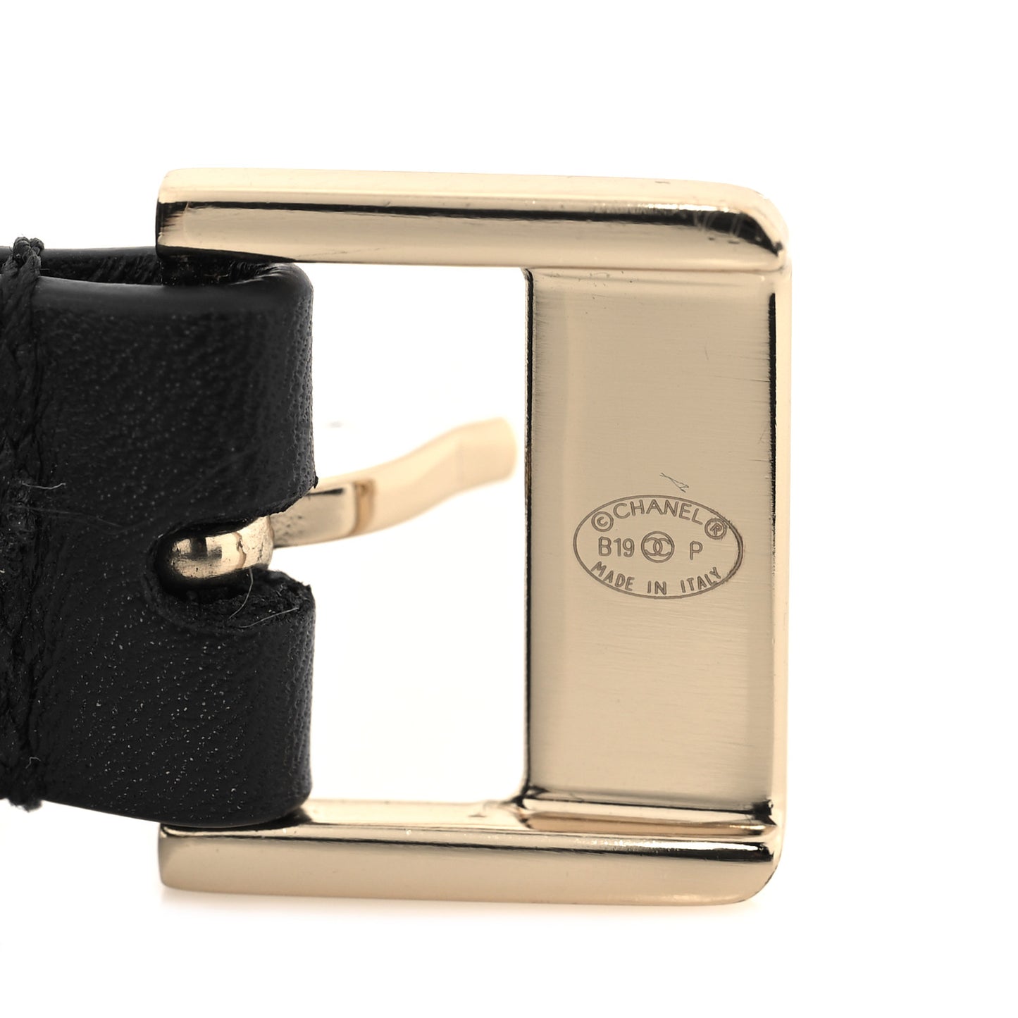 Calfskin Logo Buckle Bracelet S Black