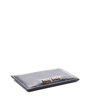 Miu Miu Goatskin Madras Bicolore Card Case Black Cammeo 3 of 8