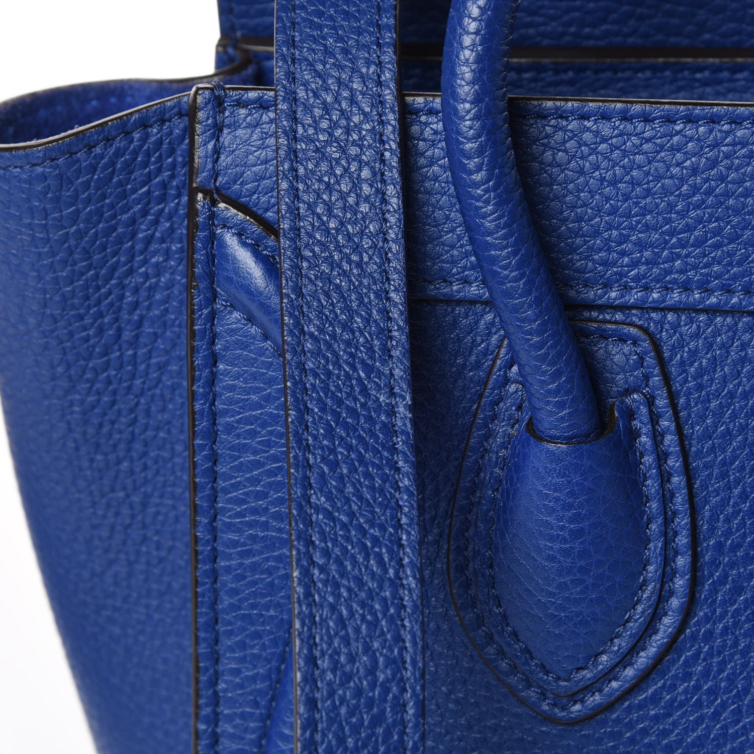Celine Drummed Calfskin Nano Luggage Indigo 10 of 10