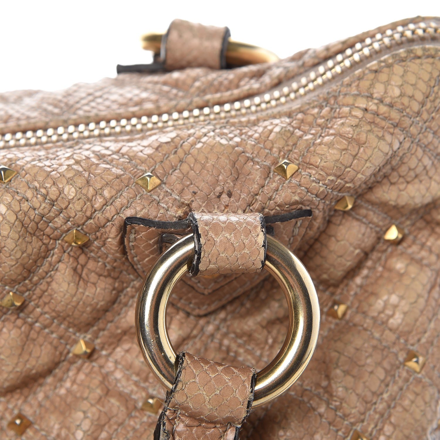 Marc Jacobs Python Effect Quilted Stardust Rio Satchel Beige 9 of 19