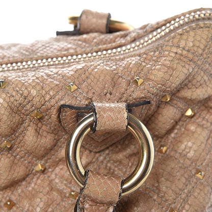 Marc Jacobs Python Effect Quilted Stardust Rio Satchel Beige 9 of 19