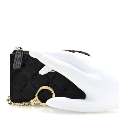 Chanel Caviar Quilted Zipped Key Holder Case Black 2 of 8