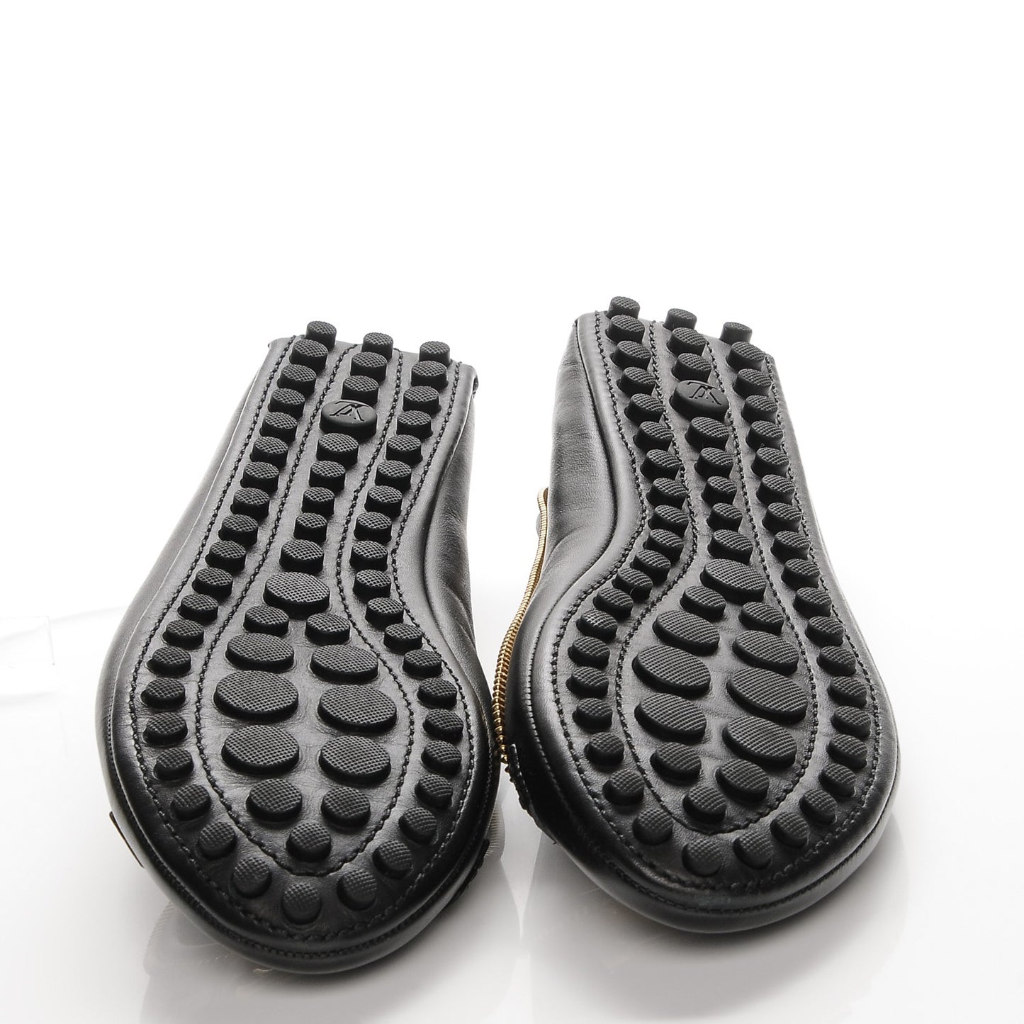 Calfskin Zip Oxford Ballerina Flats 39 Black