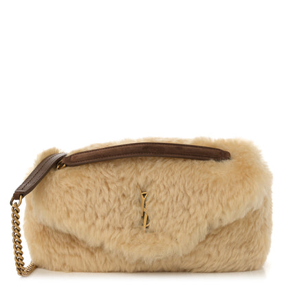 Saint Laurent Shearling Calypso Crossbody Crema Naturel Dark Cigar 1 of 11