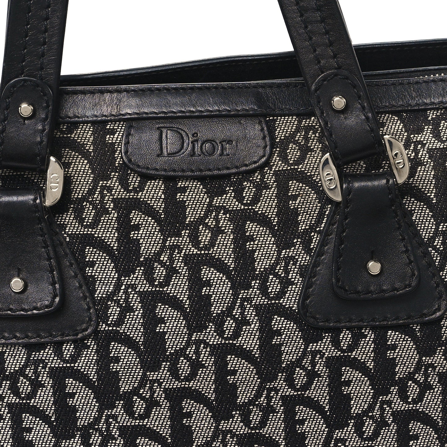 Denim Calfskin Monogram Tote Navy Blue