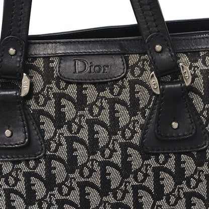 Christian Dior Denim Calfskin Monogram Tote Navy Blue 8 of 12