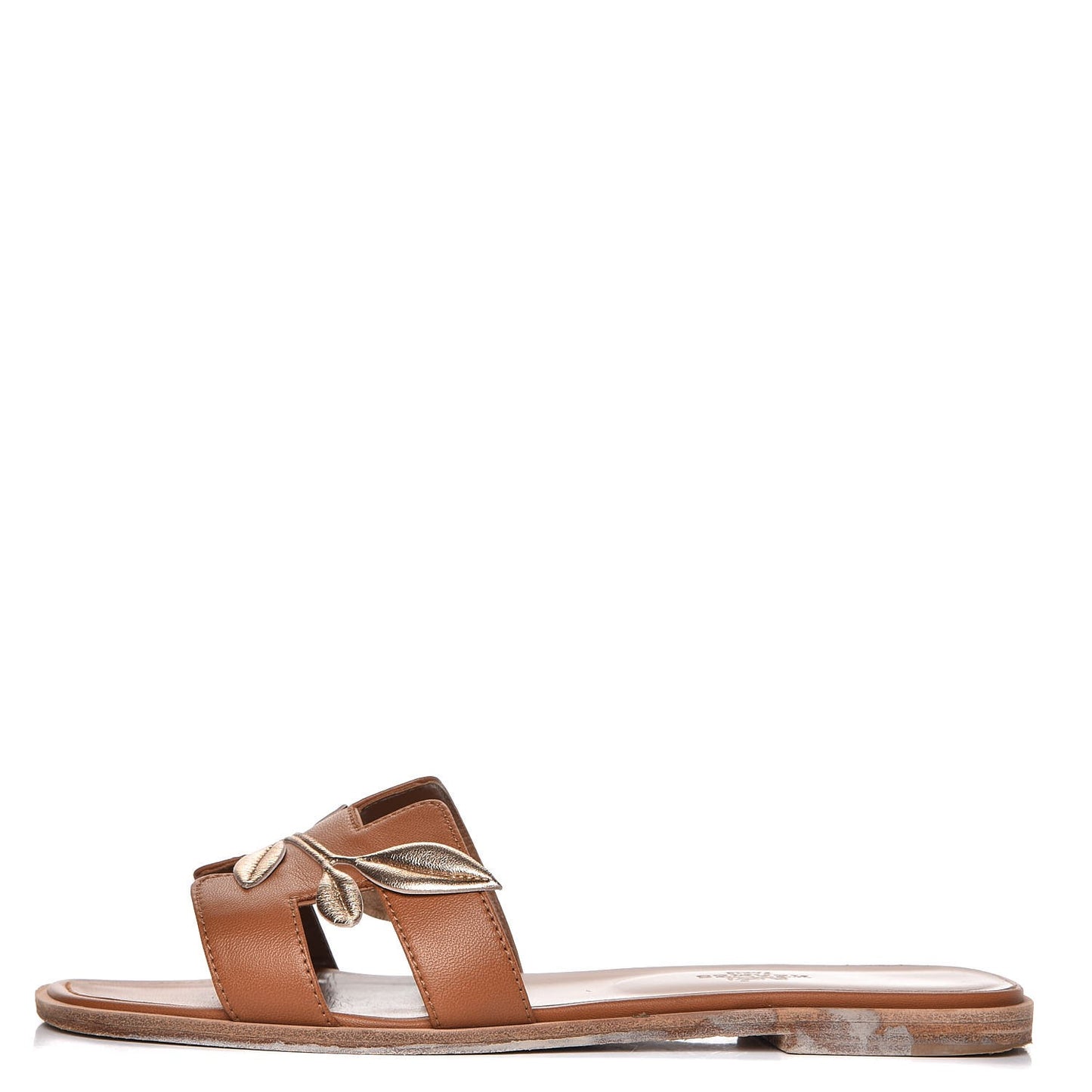 Laminated Nappa Calfskin Oran Sandals 39 Gold