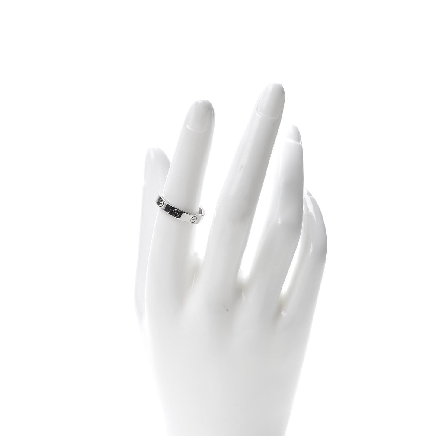 18K White Gold 3.5mm LOVE Wedding Band Ring 54 6.75