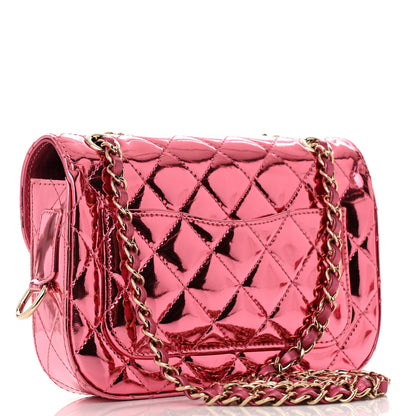 Chanel Mirror Calfskin Metallic Lambskin Quilted Hollywood Boulevard Mini Flap With Star Coin Purse Pink 4 of 13