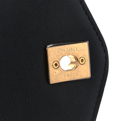 Chanel Calfskin Quilted Small Gold Top Handle Flap Black 7 of 11