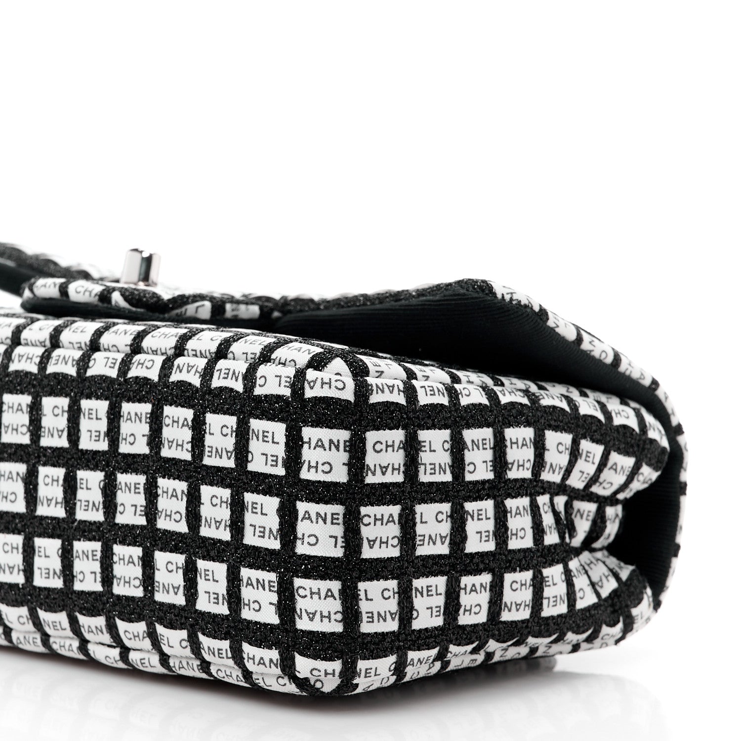 Chanel Ribbon Tweed Mini Rectangular Flap Black Ivory 11 of 12