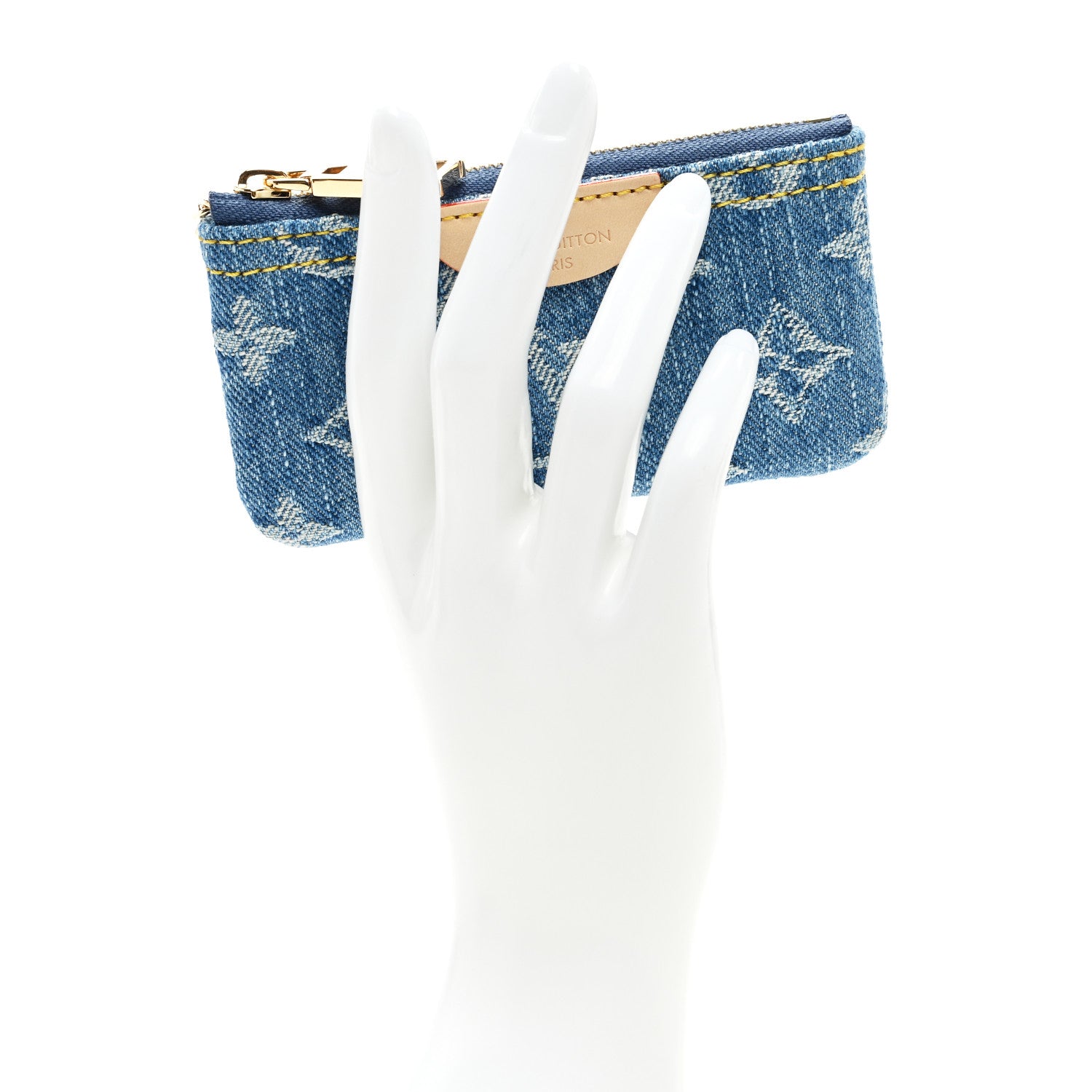 Louis Vuitton Monogram Denim Key Pouch Denim Blue 2 of 6