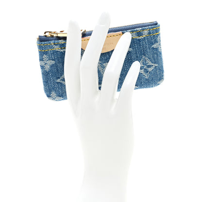 Louis Vuitton Monogram Denim Key Pouch Denim Blue 2 of 6