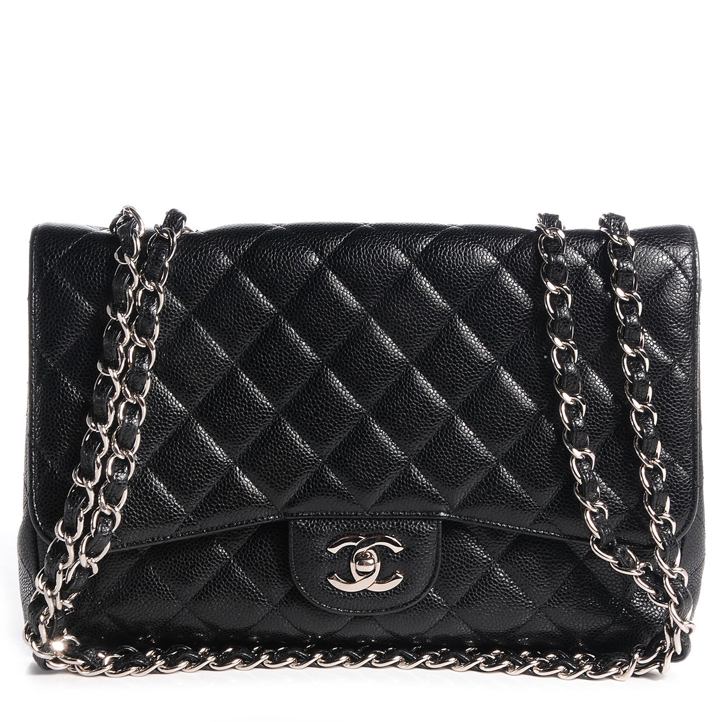 Caviar Jumbo Single Flap Black