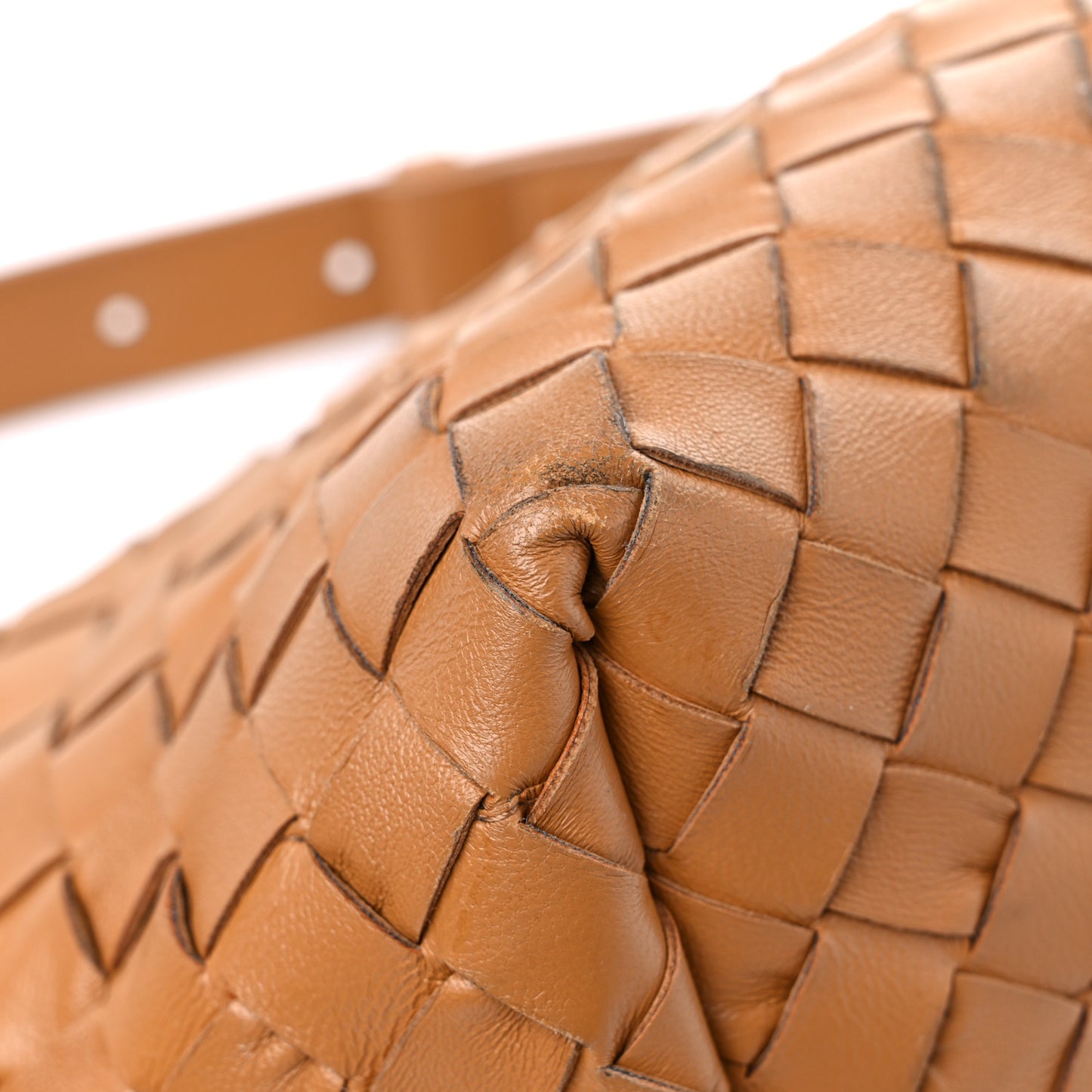 Nappa Intrecciato Tie Shoulder Bag Caramel