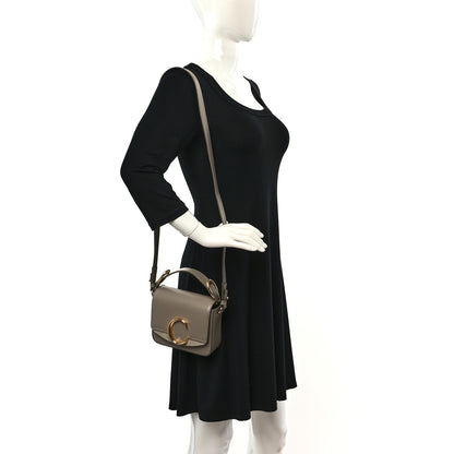 Chloe Shiny Calfskin Suede Mini C Double Carry Motty Grey 2 of 8