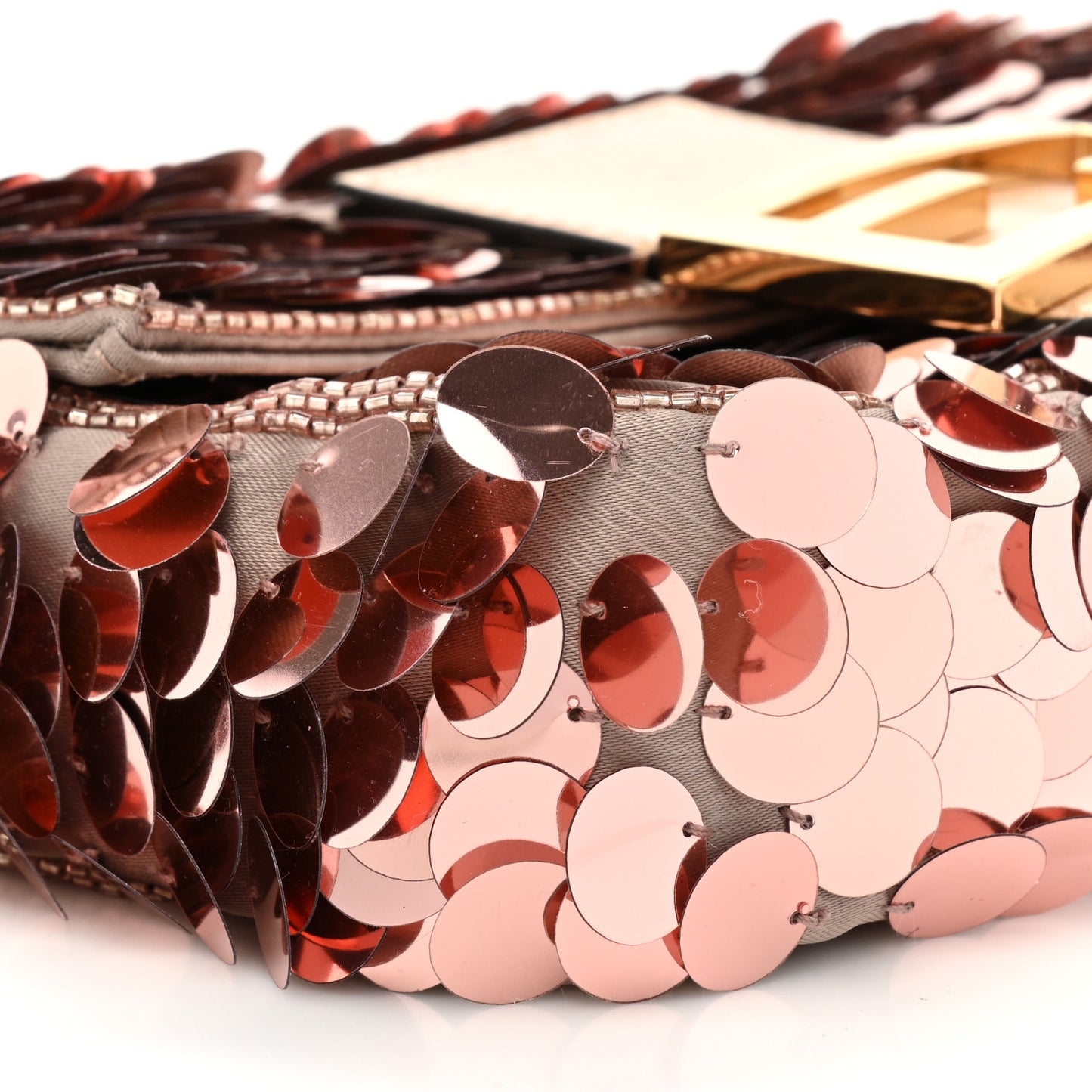 Satin Paillettes Catalan Mirror Mini Baguette 1997 Antico Rame