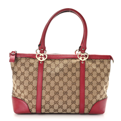 Gucci Monogram Small Lovely Heart Tote Red 1 of 11