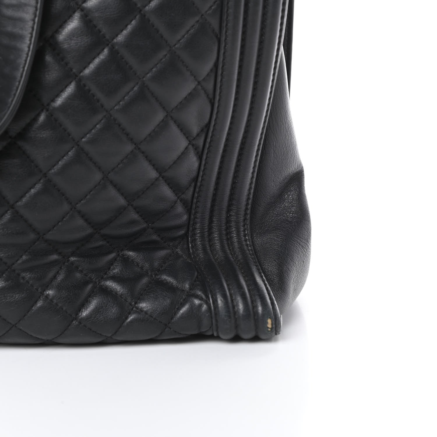 Chanel Lambskin Quilted Boy Shopping Tote Black 22 of 22