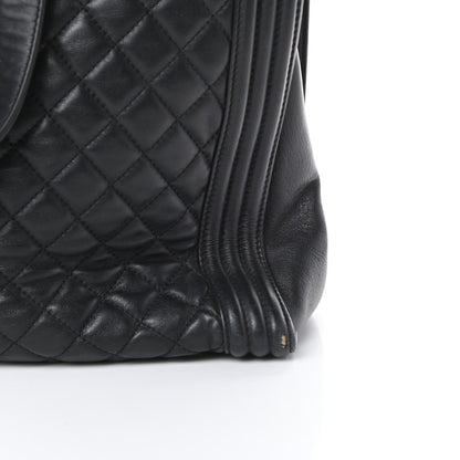 Chanel Lambskin Quilted Boy Shopping Tote Black 22 of 22