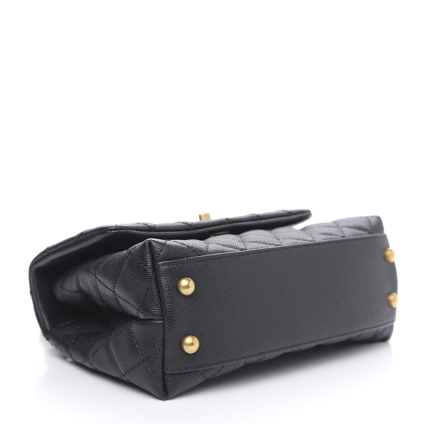 Caviar Quilted Mini Coco Handle Flap Black