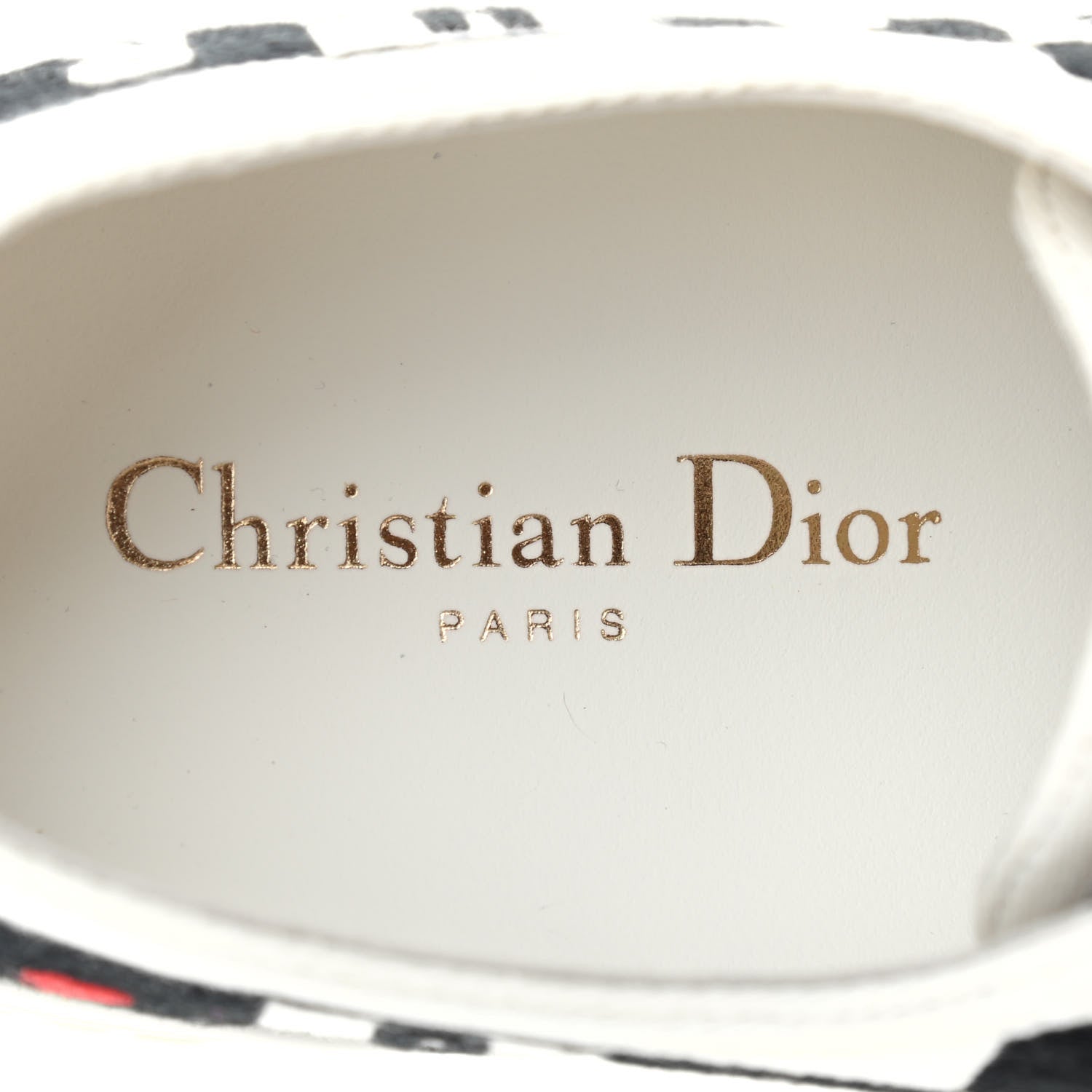 Christian Dior Canvas Dioramour Walk'N'Dior Low Top Sneakers 40 White Black Red 6 of 11
