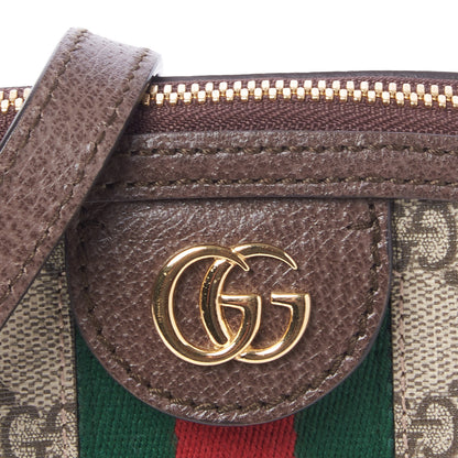 Gucci GG Supreme Monogram Textured Dollar Calfskin Web Small Ophidia Dome Shoulder Bag Beige Ebony New Acero 7 of 9