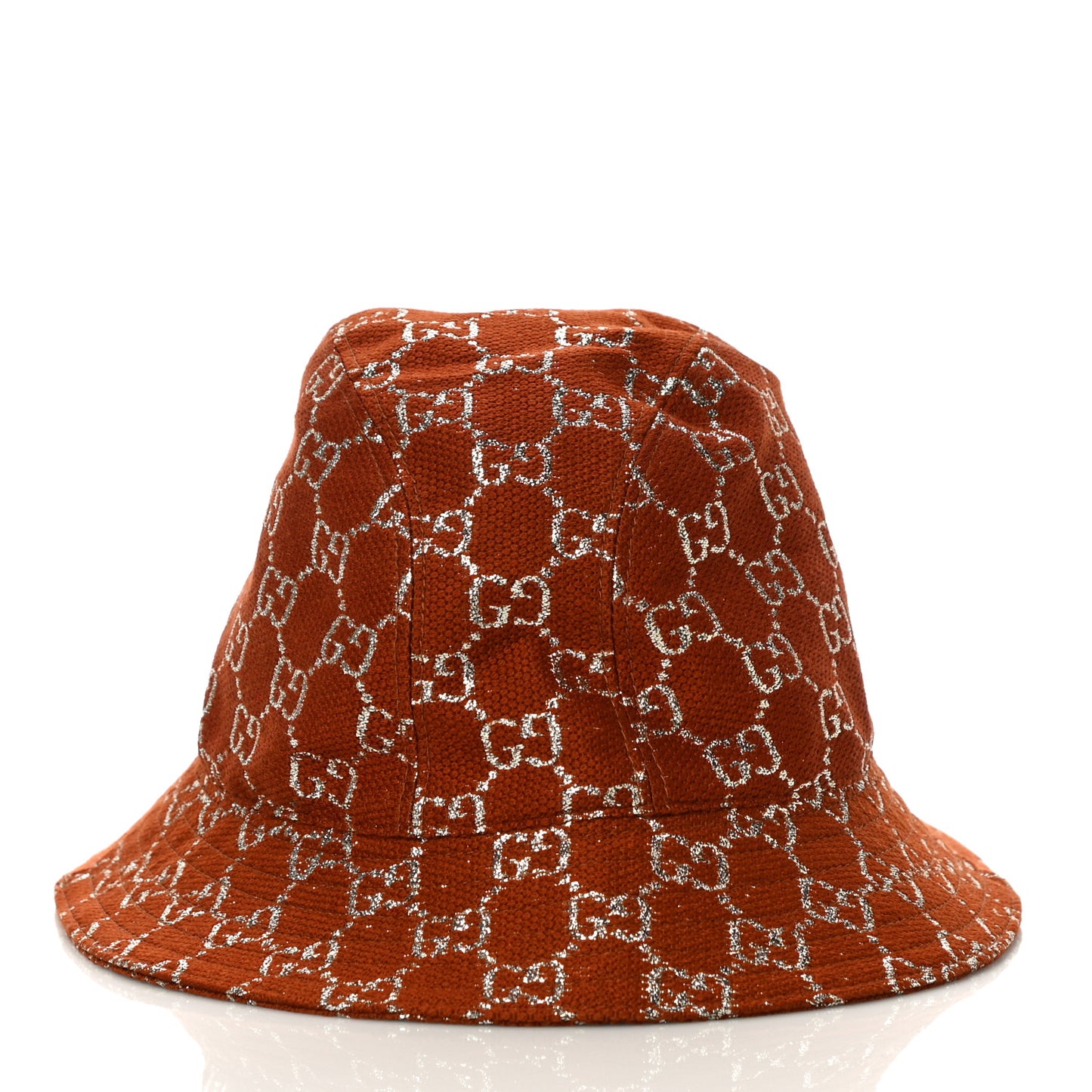 Canvas Lame GG Monogram Bucket Hat L Burnt Orange Silver