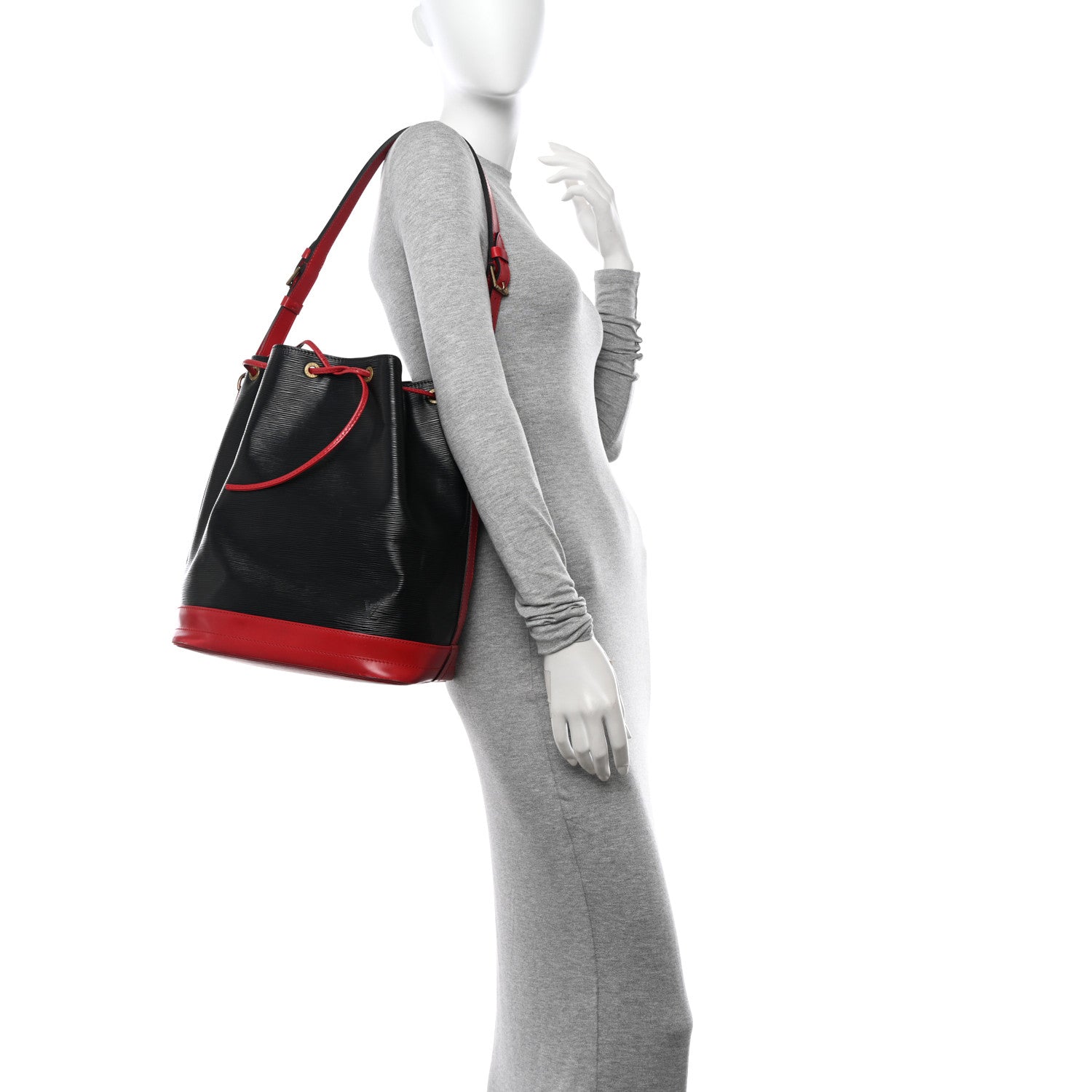 Louis Vuitton Epi Bi-Color Noe Castillan Red Black 2 of 15