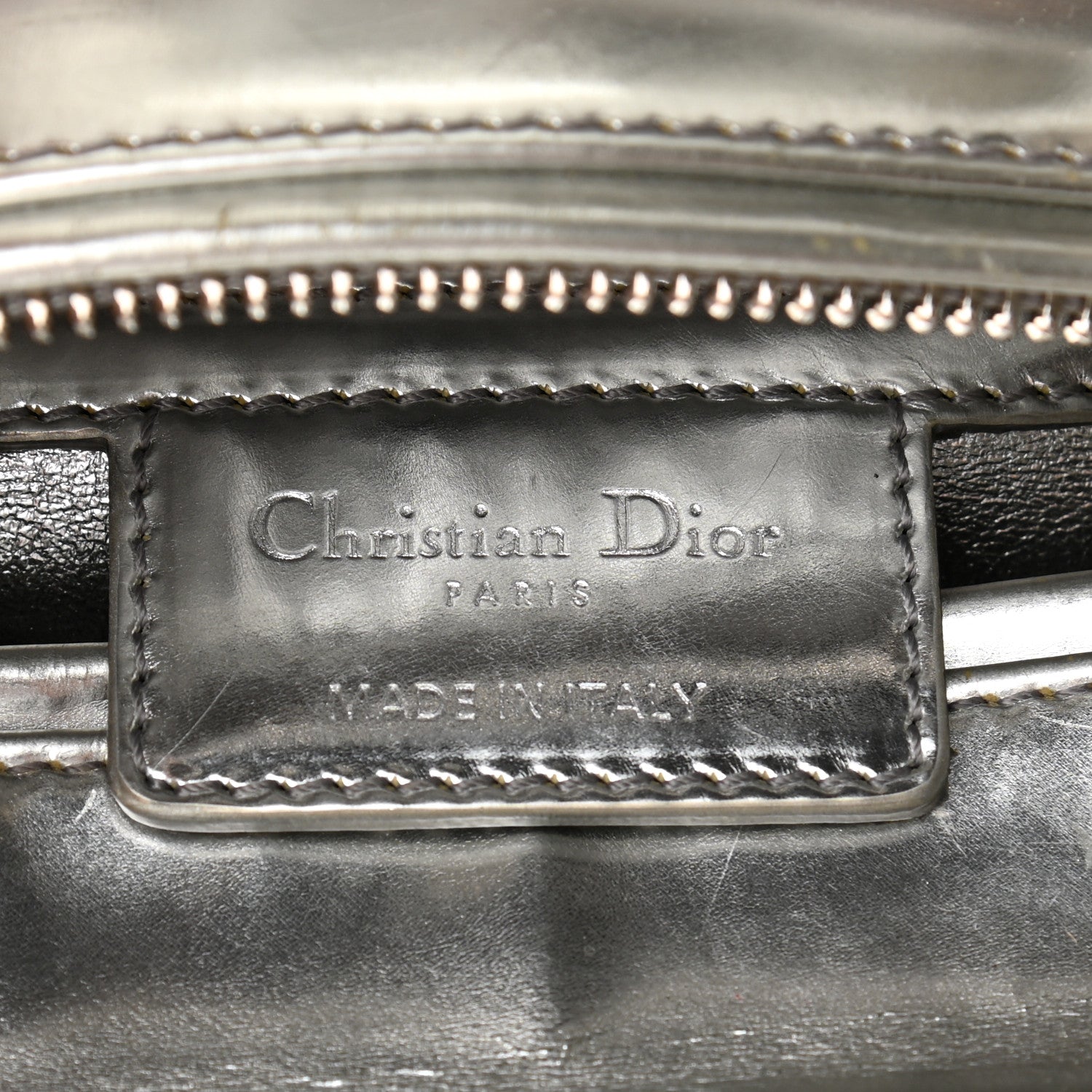 Christian Dior Metallic Patent Calfskin Medium Lady Dior Silver 6 of 11
