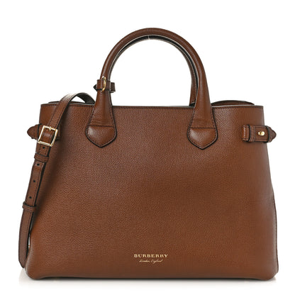 Burberry Grainy Calfskin House Check Large Banner Tote Tan 1 of 9