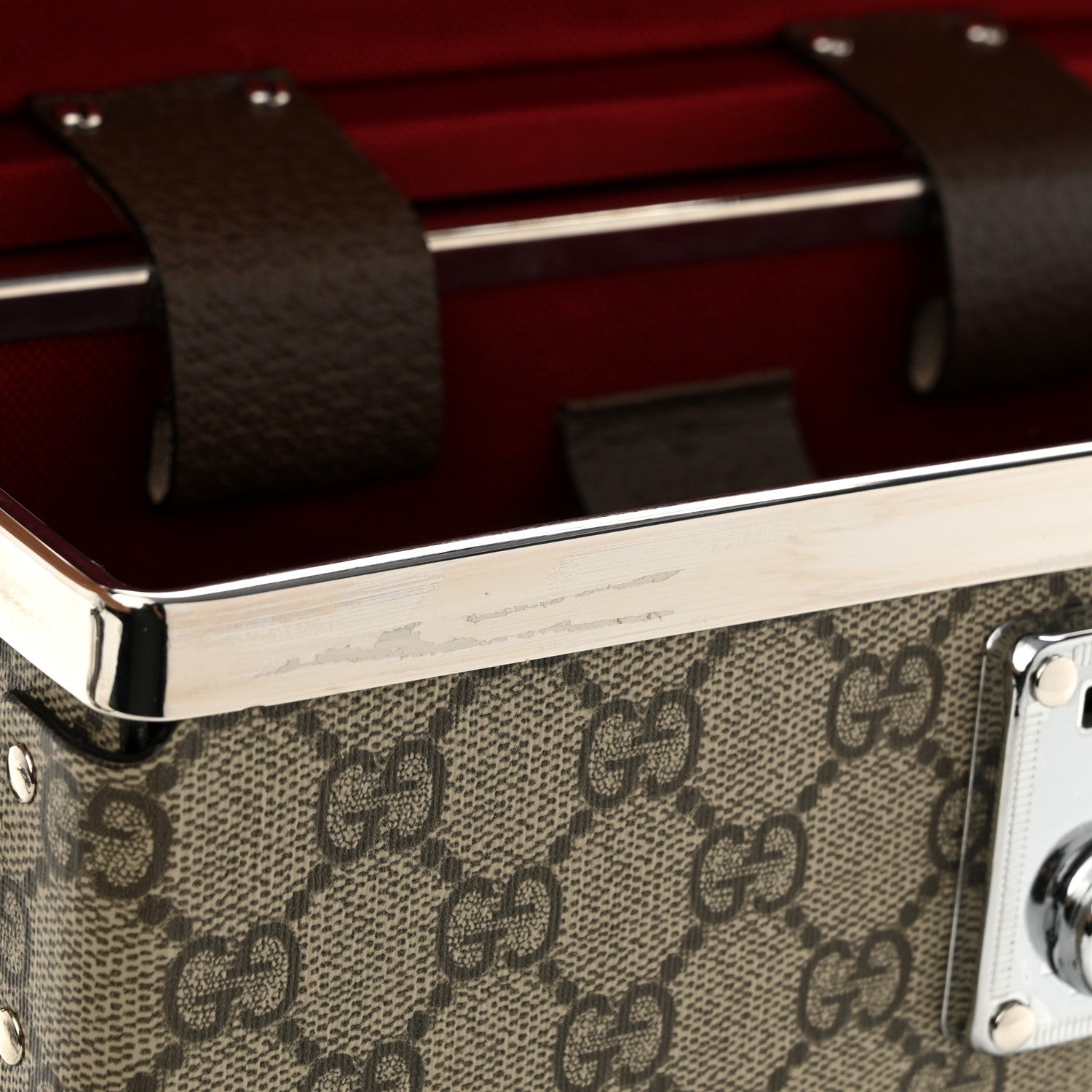 Gucci GG Supreme Monogram Globe-Trotter Beauty Case Brown 11 of 13