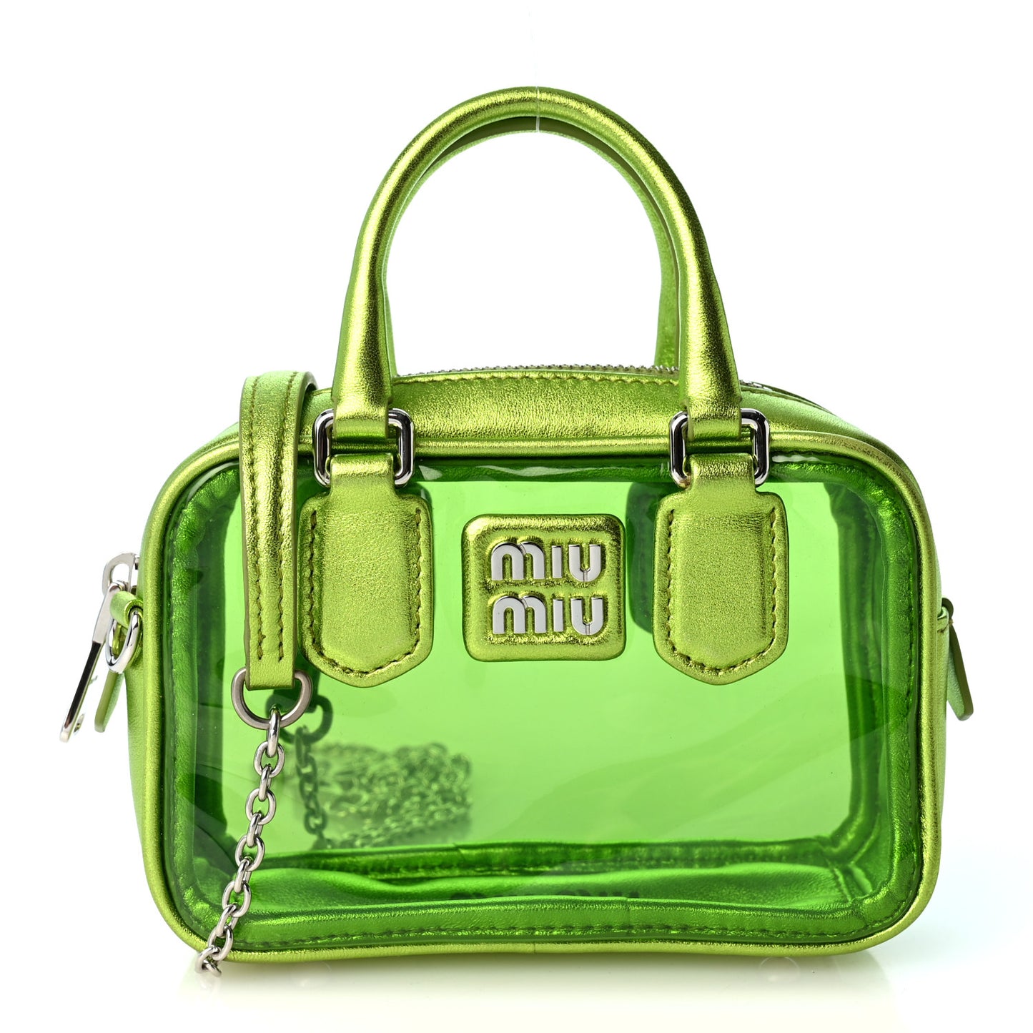 Metallic Nappa Plexi Vinyl Mini Top Handle Crossbody Felce Mordore