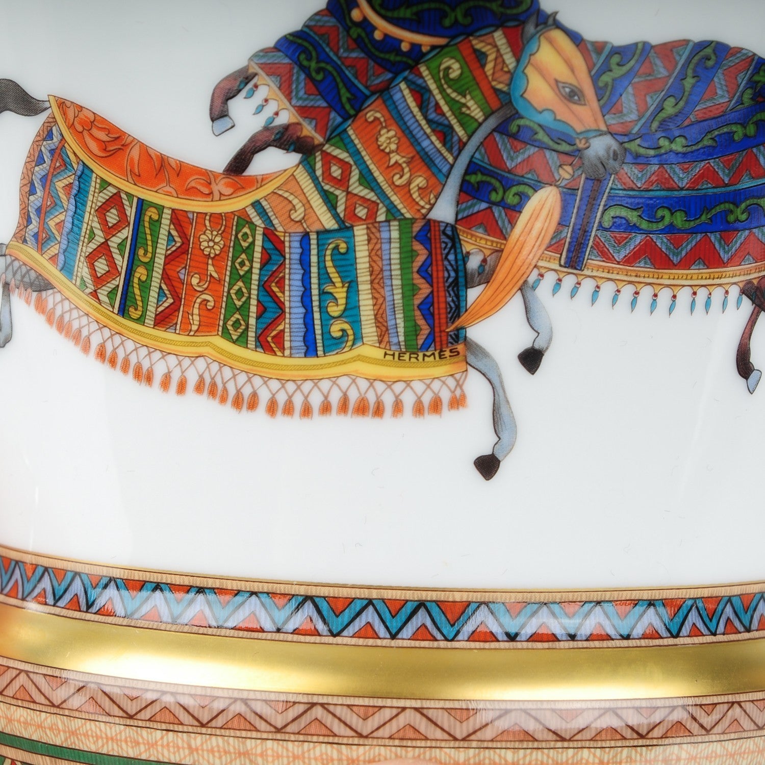 Hermes Porcelain Large Cheval D'Orient Vase 4 of 6