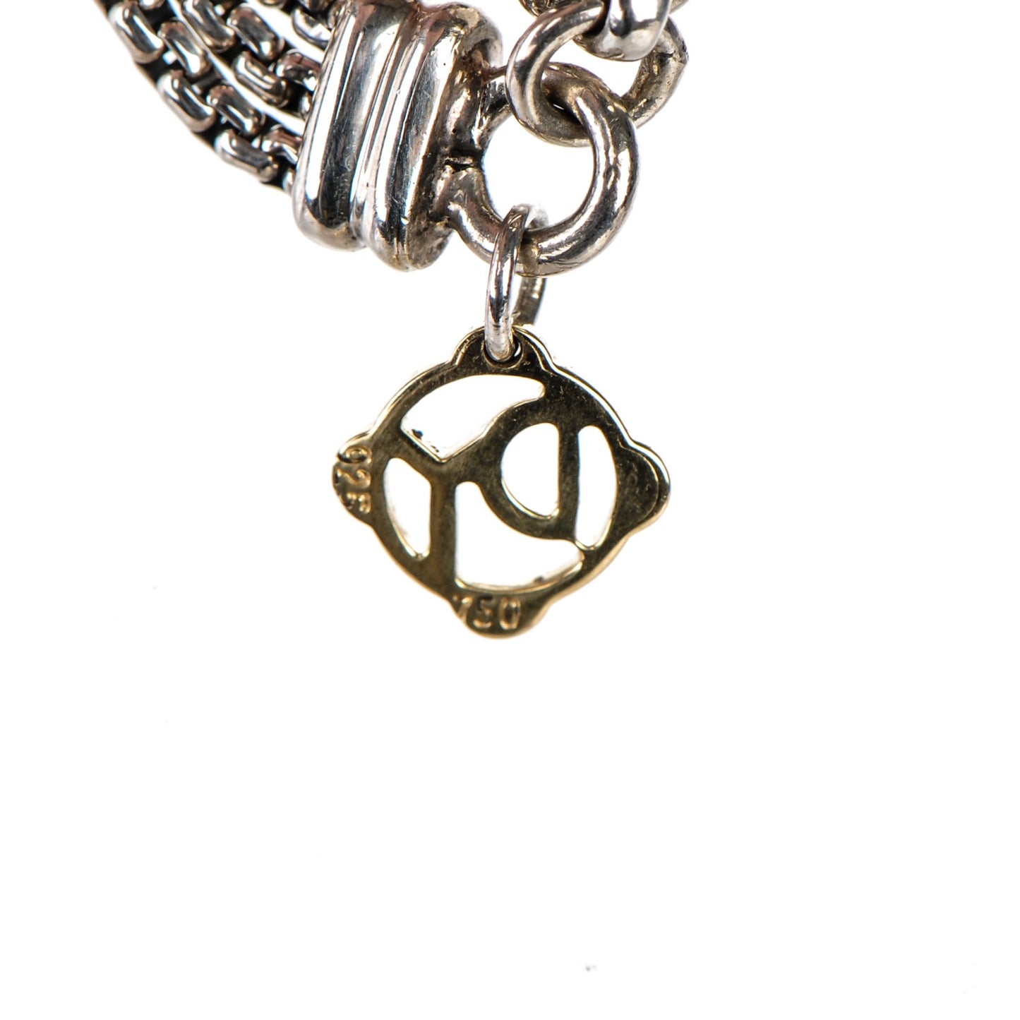 Sterling Silver 18K Yellow Gold Lariat Waterfall Necklace