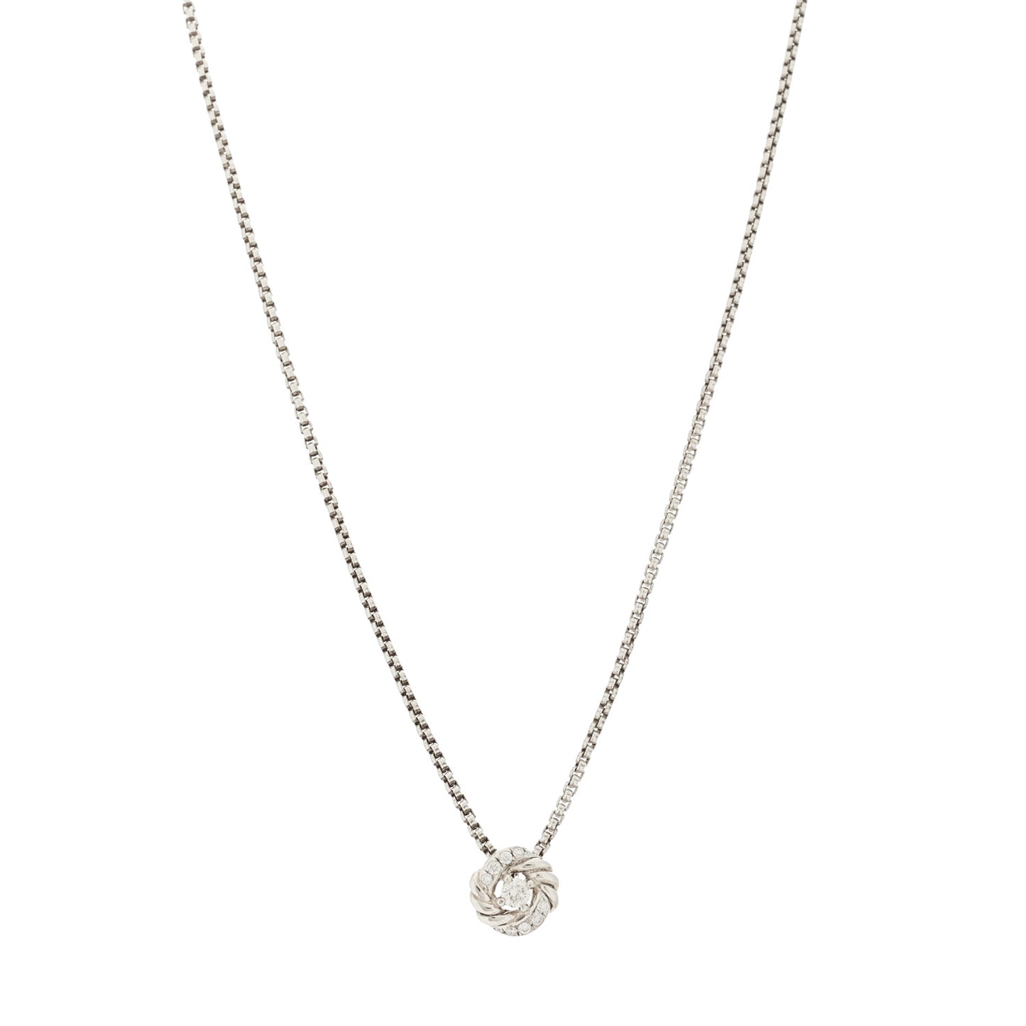 Sterling Silver Diamond 8mm Petite Infinity Pendant Necklace