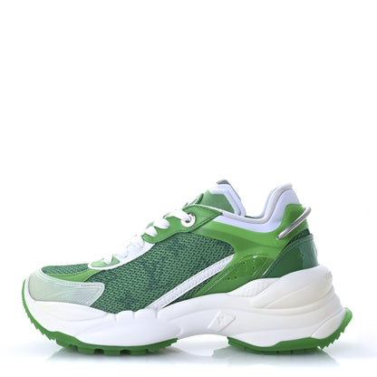 Louis Vuitton Monogram Calfskin Run 55 Sneakers 36 White Green 1 of 8