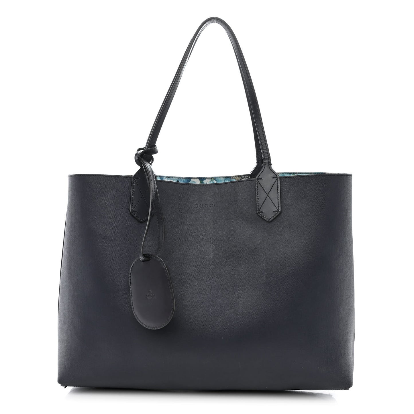 GG Supreme Monogram Blooms Medium Reversible Tote Beige Blue Navy