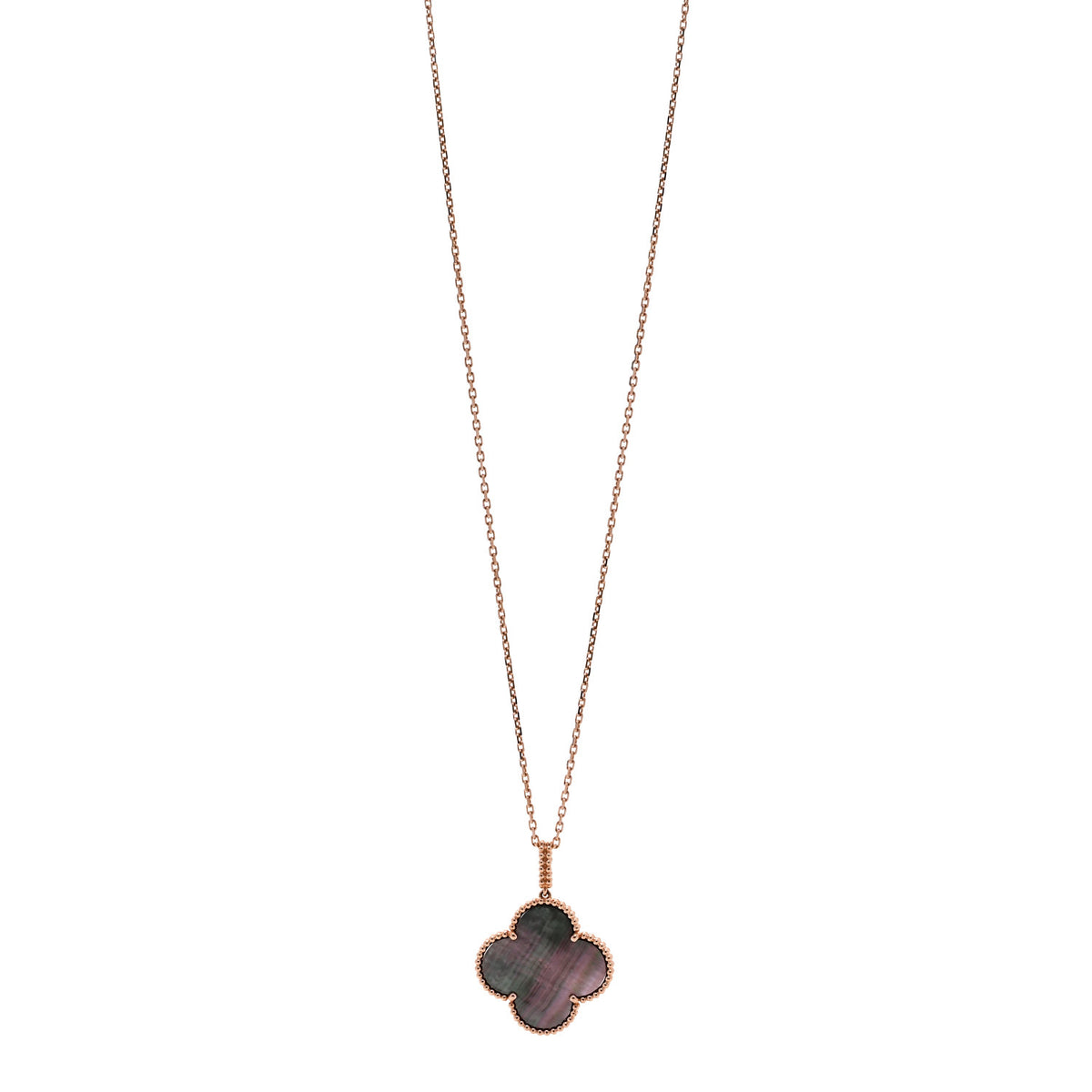 Van Cleef & Arpels 18K Rose Gold Gray Mother of Pearl Magic Alhambra Long Necklace 1 of 6