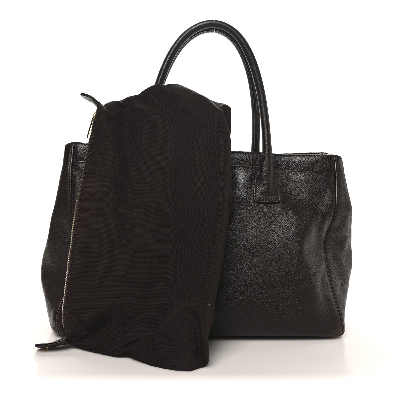 Chanel Calfskin Cerf Executive Shopper Tote Brown 3 of 11